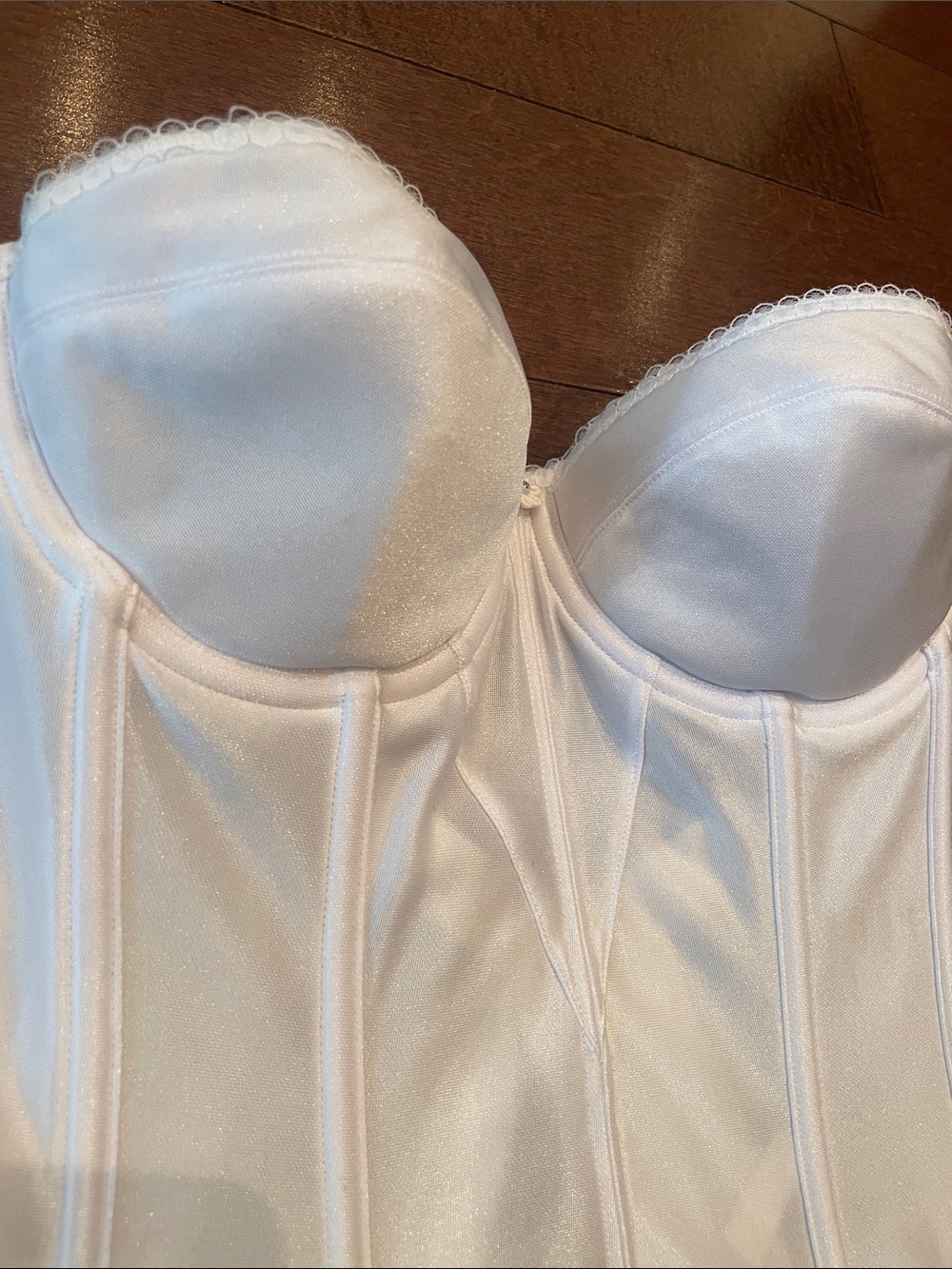White Strapless Longline Bustier Corset Top - Picture 2 of 7